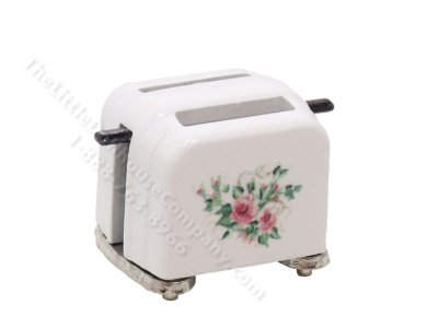 (image for) Miniature Toaster for Dollhouses - White/Roses