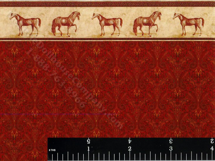 (image for) Damask Horse Pattern Miniature Wallpaper for Dollhouses