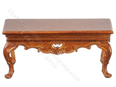(image for) Miniature Victorian Coffee Table w/ Walnut Finish for Dollhouses