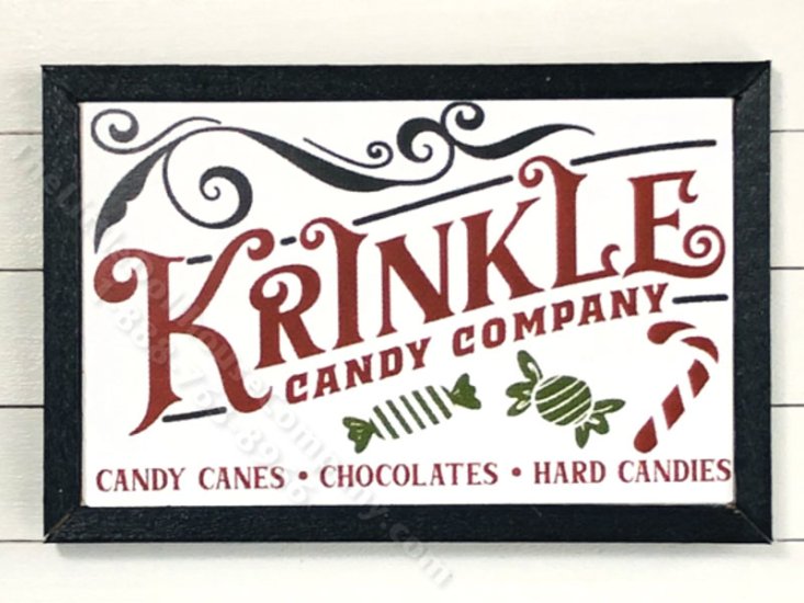(image for) Miniature Rectangular Framed 'Krinkle Candy Company' Board Print