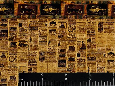 (image for) Vintage Transportation Pattern Wallpaper for Dollhouses
