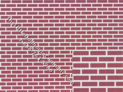 (image for) Dollhouse Scale Model Red on White Brick Vinyl Flooring