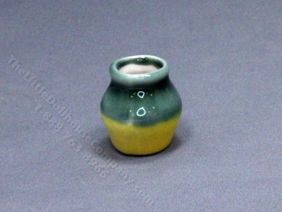 (image for) Miniature Green and Yellow Vase for Dollhouses