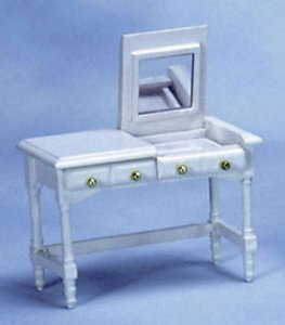 (image for) Dollhouse Miniature White Vanity Desk