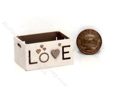 (image for) Miniature Wooden Love Crate Kit by Pierluigi for Dollhouses