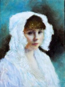 (image for) Portrait of a Lady in a White Bonnet replica by Larry Morganti