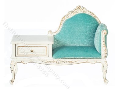 (image for) Miniature White Telephone Sofa for Dollhouses