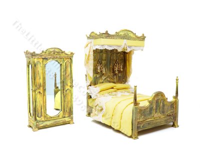 (image for) Miniature 2 Piece Bedroom Set for Dollhouses