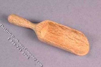 (image for) Miniature Wooden Open-End Flour Scoop for Dollhouses