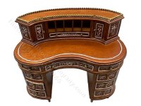 (image for) Miniature Walnut Ladies Regency Desk & Chair Set for Dollhouses