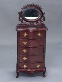(image for) As-Is Miniature Tall Vanity Commode for Dollhouses - Mahogany