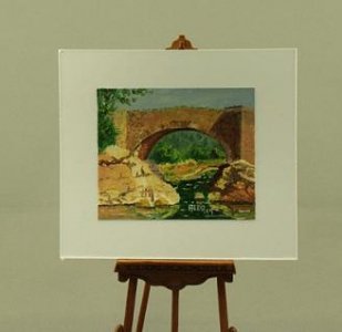 (image for) Bridge - Dollhouse Miniature Painting by Alda