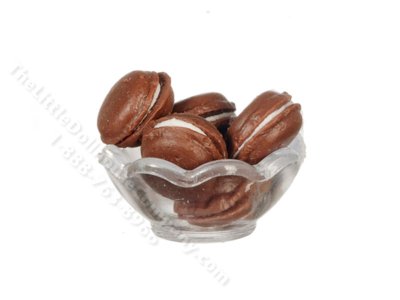 (image for) Miniature Bowl of Chocolate Cookies for Dollhouses