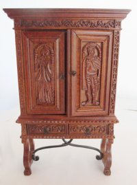 (image for) Miniature Walnut Sacristy Cupboard for Dollhouses