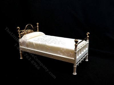 (image for) Dollhouse Reutters Miniature Single Bed White
