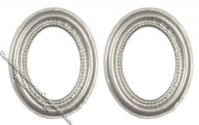 (image for) Miniature Silver Coloured Oval Frames for Dollhouses (2/pk)
