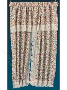(image for) Miniature Floral and Lace Curtain for Dollhouses