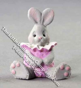 (image for) Miniature Sitting Bunny Figurine for Dollhouses