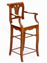 (image for) Miniature Walnut Kitchen Stool For Dollhouses
