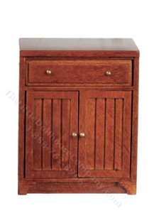 (image for) Miniature Walnut Kitchen Bottom Cabinet for Dollhouses