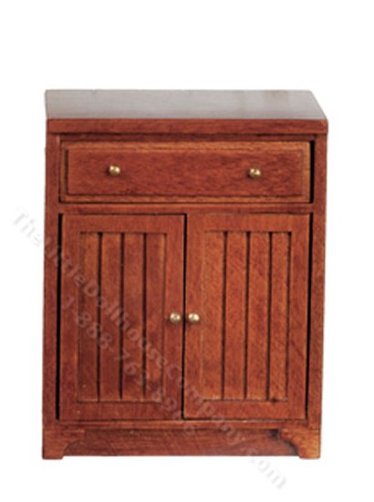 (image for) Miniature Walnut Kitchen Bottom Cabinet for Dollhouses