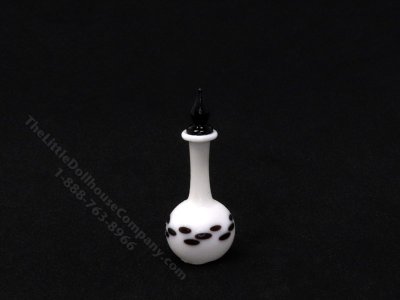 (image for) Dollhouse Scale Model White Black Speckled Glass Decanter
