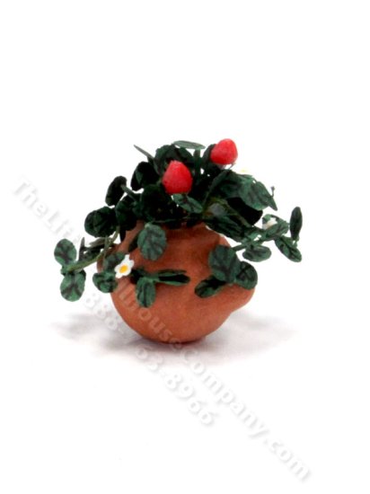(image for) Miniature Terracotta Small Strawberry Jar for Dollhouses