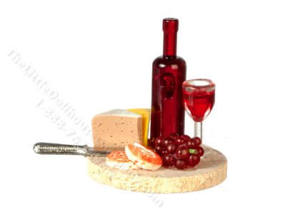 (image for) Miniature Wine and Cheese Board for Dollhouses