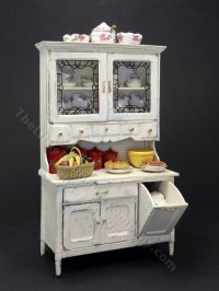 (image for) Miniature Shabby Chic Kitchen Hutch for Dollhouses