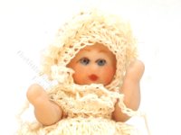 (image for) Miniature Baby Girl in White Crochet Dress by Joy Parker