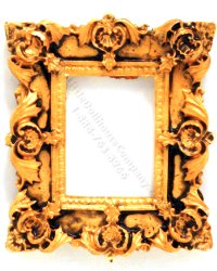 (image for) Miniature Golden Rectangular Baroque Picture Frame