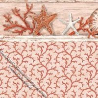 (image for) Coral & Starfish Pattern Miniature Wallpaper for Dollhouses