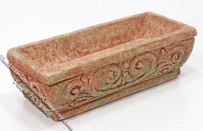 (image for) Miniature Gray Rectangular Planter for Dollhouses