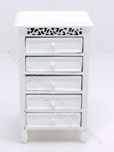 (image for) Miniature White Set of Drawers for Dollhouses