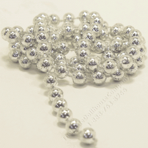 (image for) String of Miniature Round Silver Christmas Ornaments