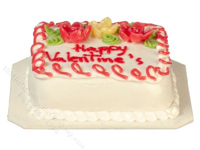 (image for) Miniature Valentine Sheet Cake for Dollhouses