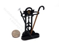 (image for) Miniature Hallway/Umbrella Stand with Canes Set for Dollhouses - Black