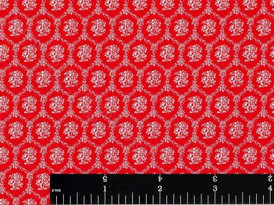 (image for) Dollhouse Scale Model Wallpaper Jacobean Rose Medallion