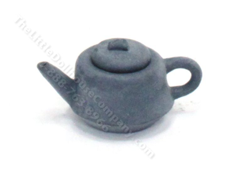 (image for) Miniature Handmade Blue Grey Chinese Teapot for Dollhouses