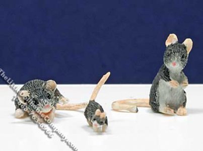 (image for) Dollhouse Scale Model Black Mice (3/pk)