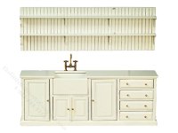 (image for) Miniature White Kitchen for Dollhouses