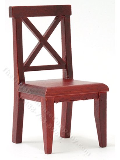 (image for) Dollhouse Scale Model Mahogany Cross Buck Chair