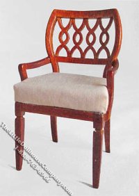 (image for) Miniature Walnut Sheraton Carver Chair for Dollhouses