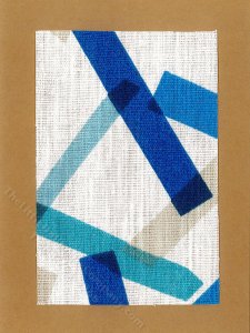 (image for) Miniature Abstract Blue and White Pattern Rug for Dollhouses