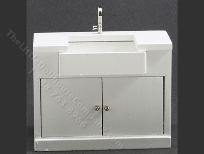 (image for) Miniature White Modern Kitchen Sink for Dollhouses