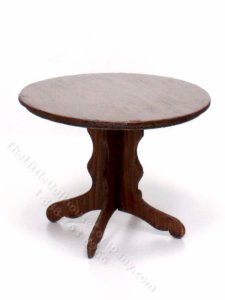 (image for) Miniature Round Walnut Table for Dollhouses