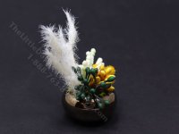 (image for) Vintage Miniature Floral Arrangement in Metallic Sheen Vase for Dollhouses