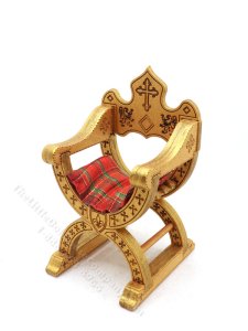 (image for) Miniature Gold Curule Seat Throne for Dollhouses