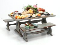(image for) Miniature Banquet Table and Benches by Twylla Charles
