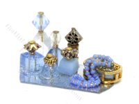(image for) Miniature Blue Perfume and Jewellery Tray for Dollhouses